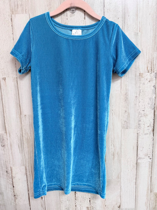 BLUE BOUTIQUE VELVET DRESS, GIRLS 5/6