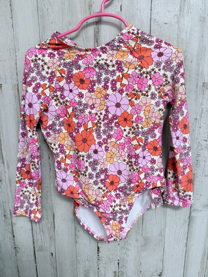 PINK GB GIRLS FLORAL RASHGAURD SWIM, GIRLS 6