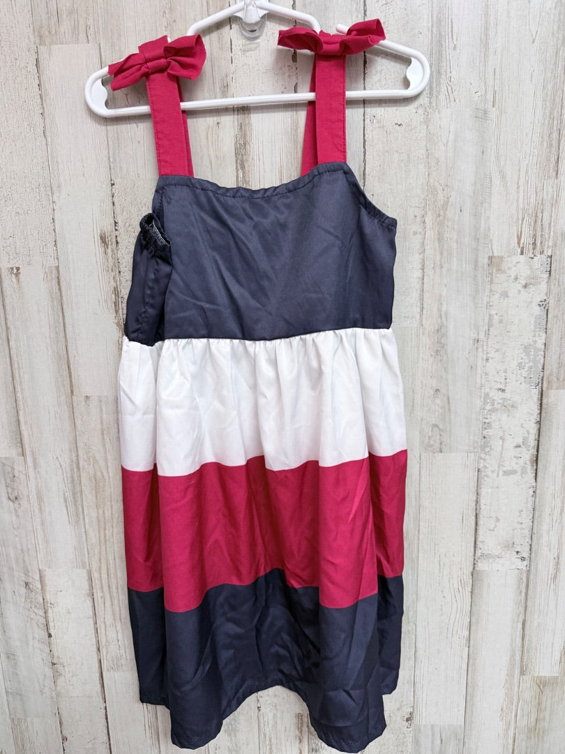 RED/WHITE/BLUE SHEIN TIER TANK DRESS, GIRLS 6