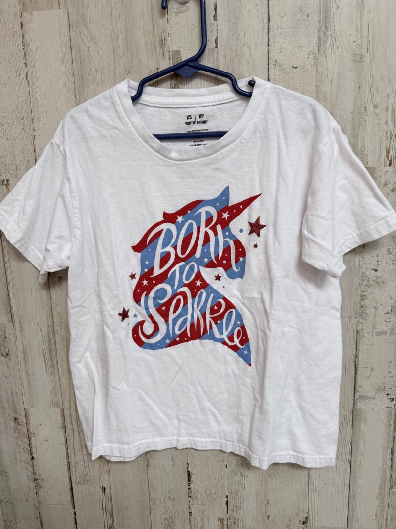 WHITE MICHEALS BORN TO SPARKLE TEE, GIRLS 6