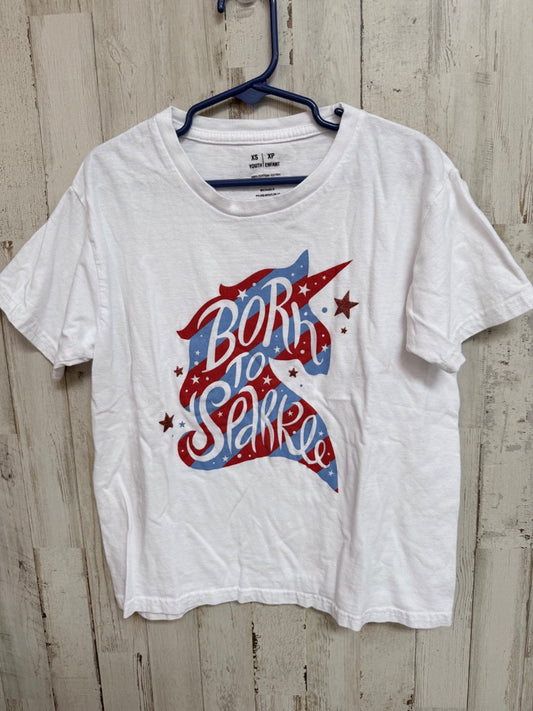 WHITE MICHEALS BORN TO SPARKLE TEE, GIRLS 6