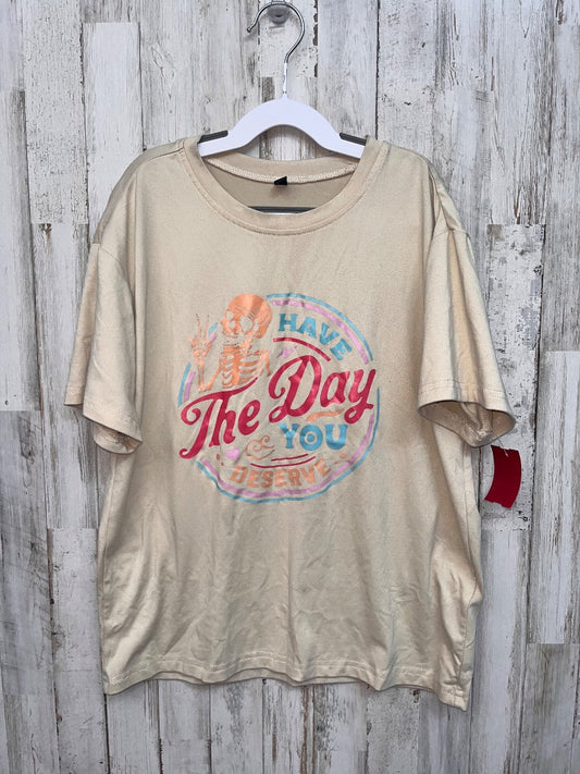 BEIGE SHEIN SKELETON TEE, GIRLS 10