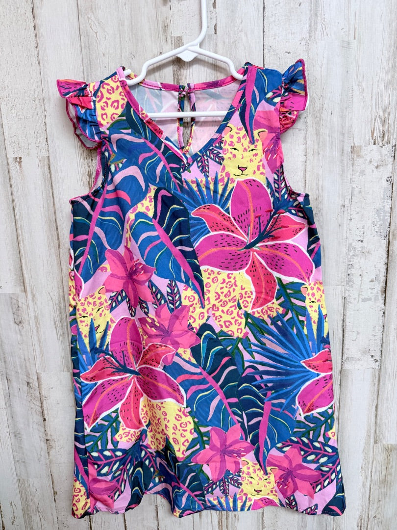 PINK SHEIN FLORAL PRINT DRESS, GIRLS 6
