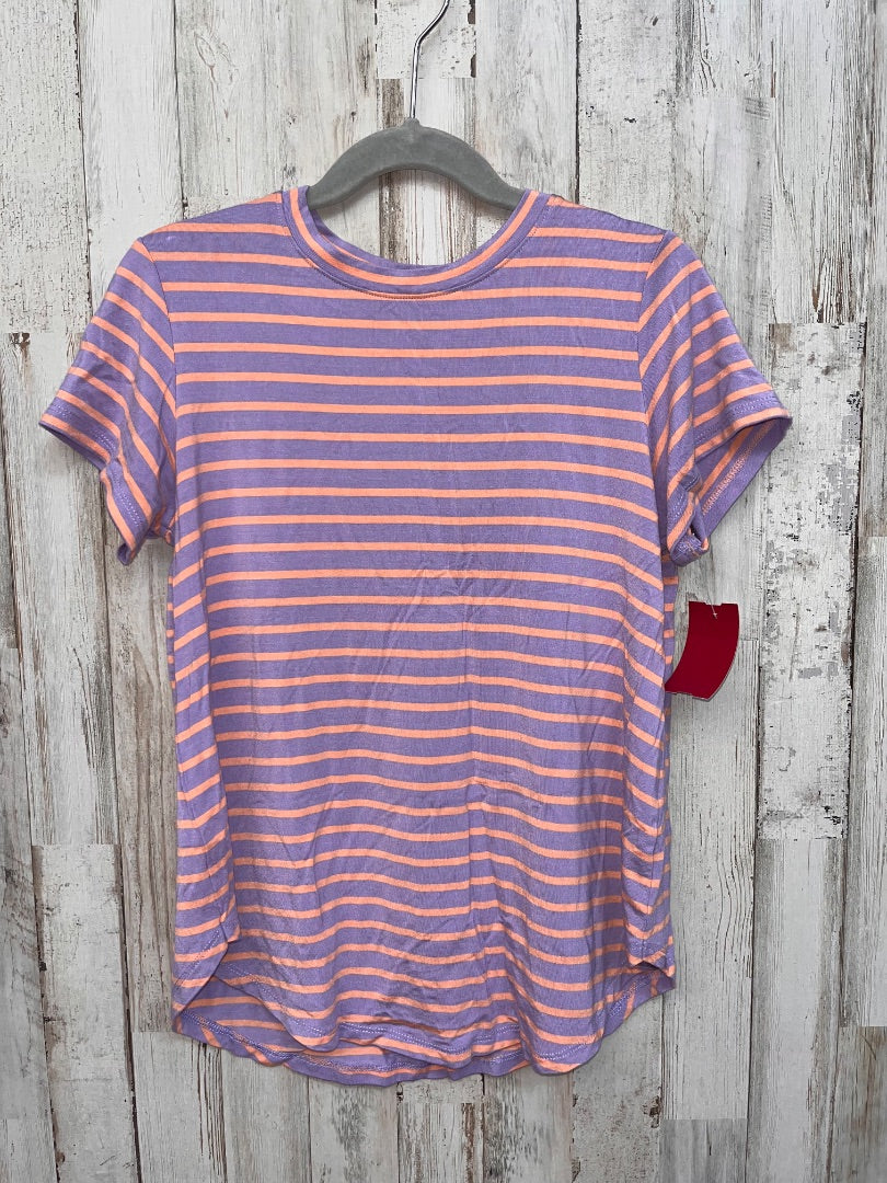 PURPLE/PEACH SHOP THE MINT STRIPE SOFT TEE, GIRLS 10/12