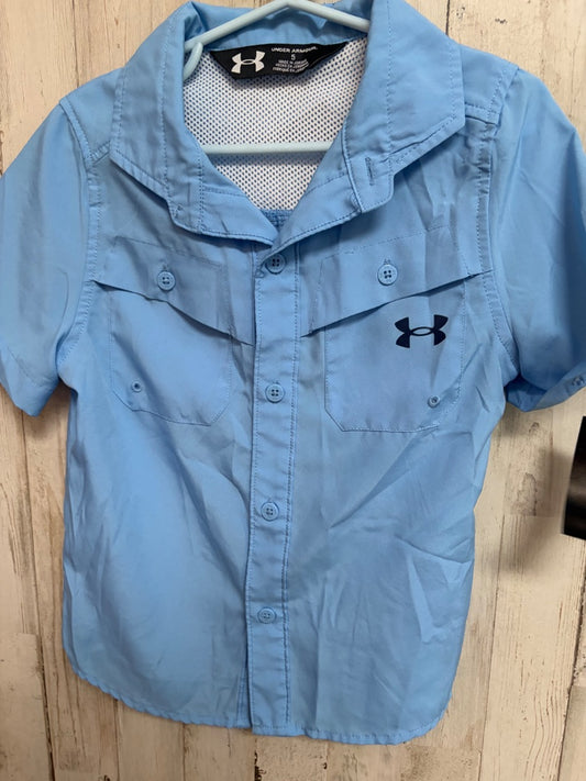BLUE UNDER ARMOUR FISHING BUTTON UP, BOY 5T