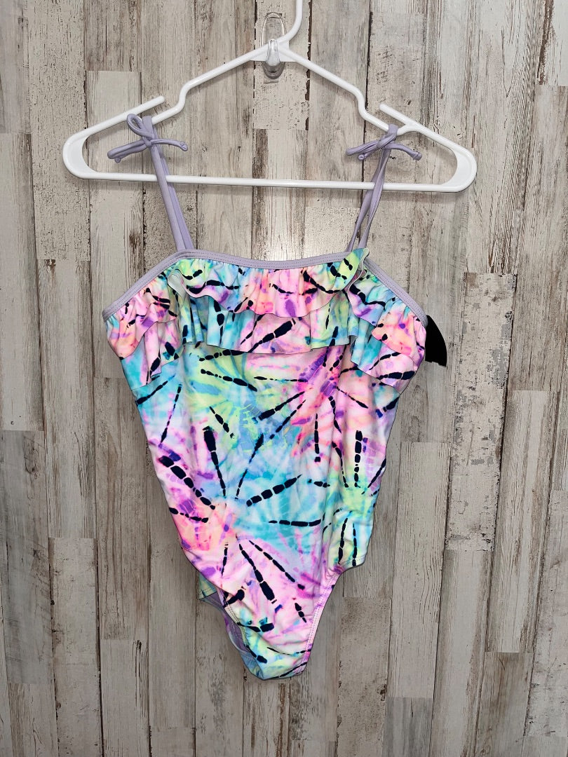 MULTI WONDER NATION DYE RUFFLE SWIM SUIT, GIRL 18