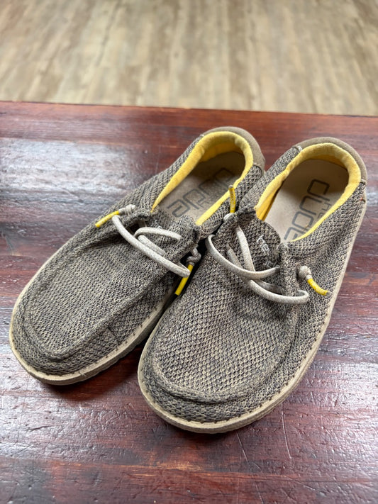 BROWN HEY DUDE SLIP ON SHOES, SHOES 13