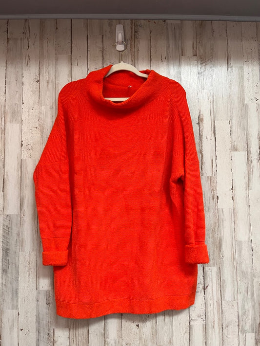 ORANGE FREE PEOPLE RIBBED TEXTURED OVERSIZED SWEATER, LADIES S