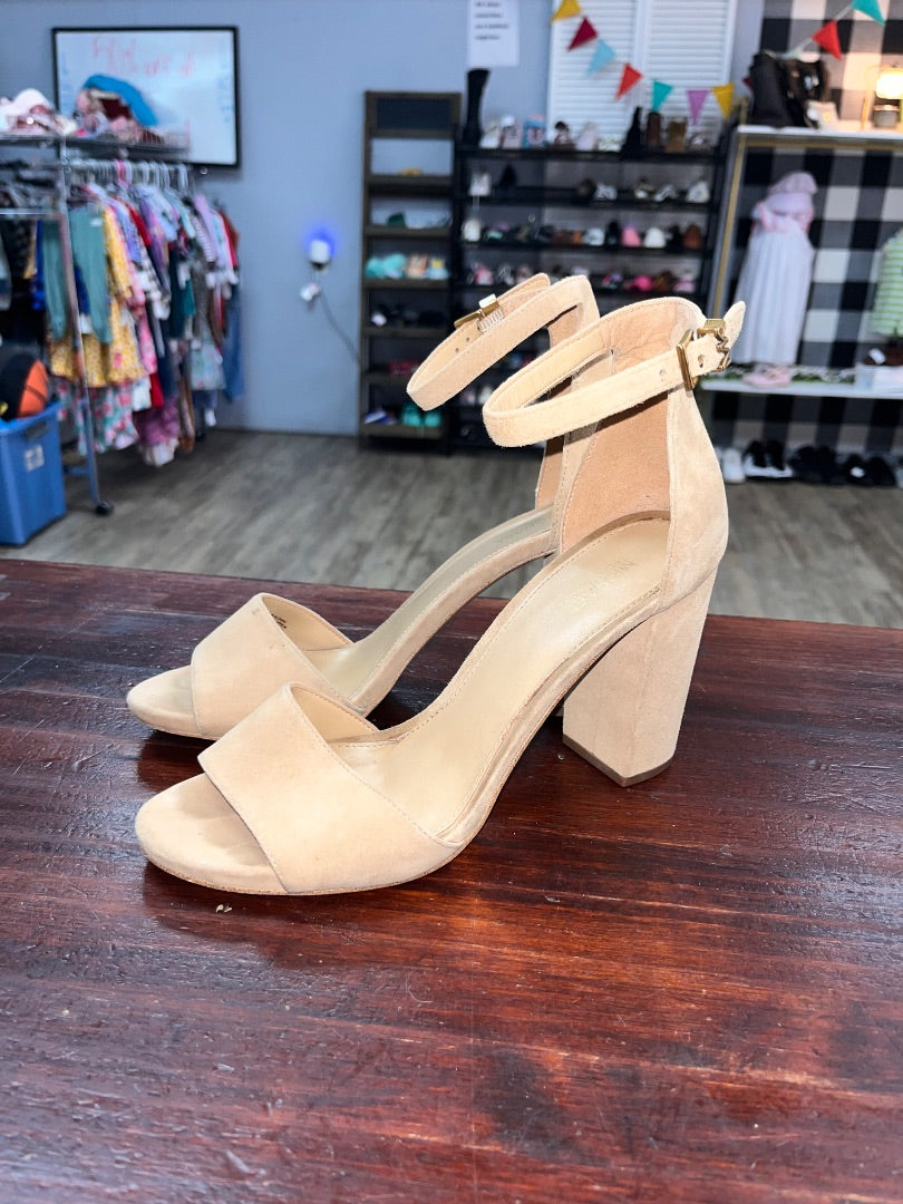 NUDE MICHAEL KORS SUEDE CHUNKY HEELS, SHOES A8