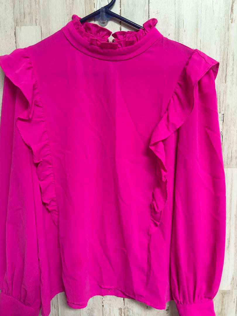 HOT PINK TCEC RUFFLE TOP, LADIES M