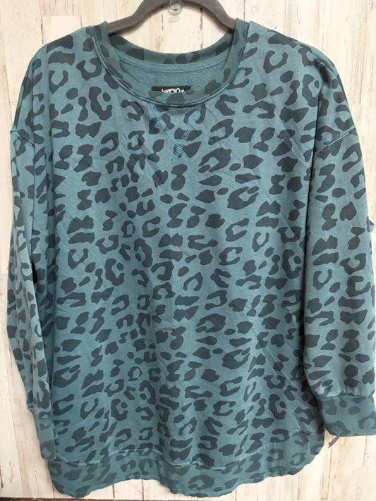 TEAL ONE 24 CHEETAH SWEATSHIRT, LADIES L