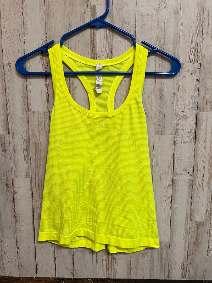 NEON GREEN LULULEMON SZ 8 DRY FIT TANK, LADIES M