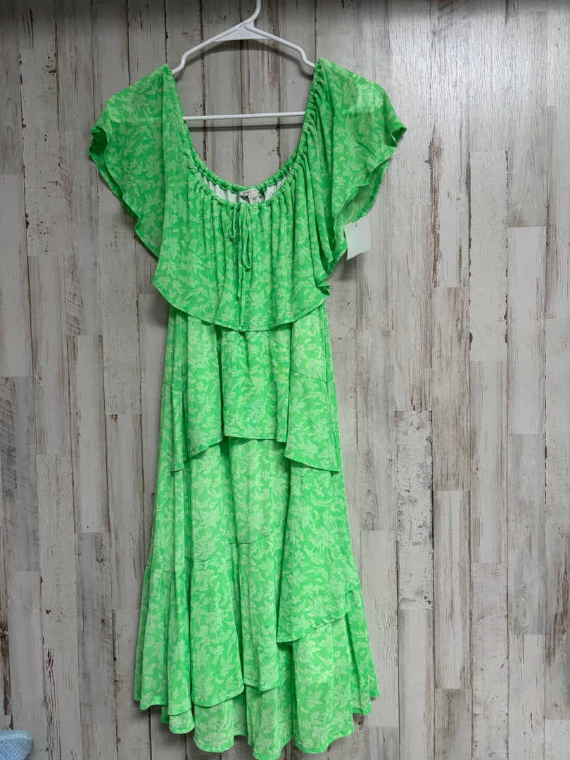 LIME CATO FLORAL TIER DRESS, LADIES M