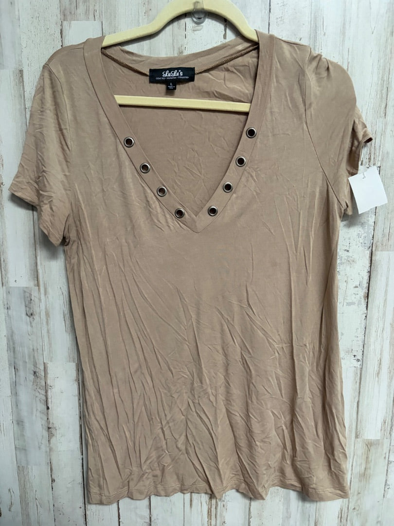 TAN LULUS VNECK TOP, LADIES L