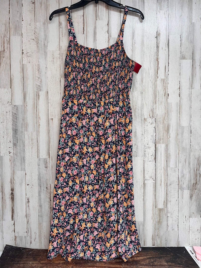 NAVY OLD NAVY FLORAL SMOCKED TANK DRESS, LADIES M