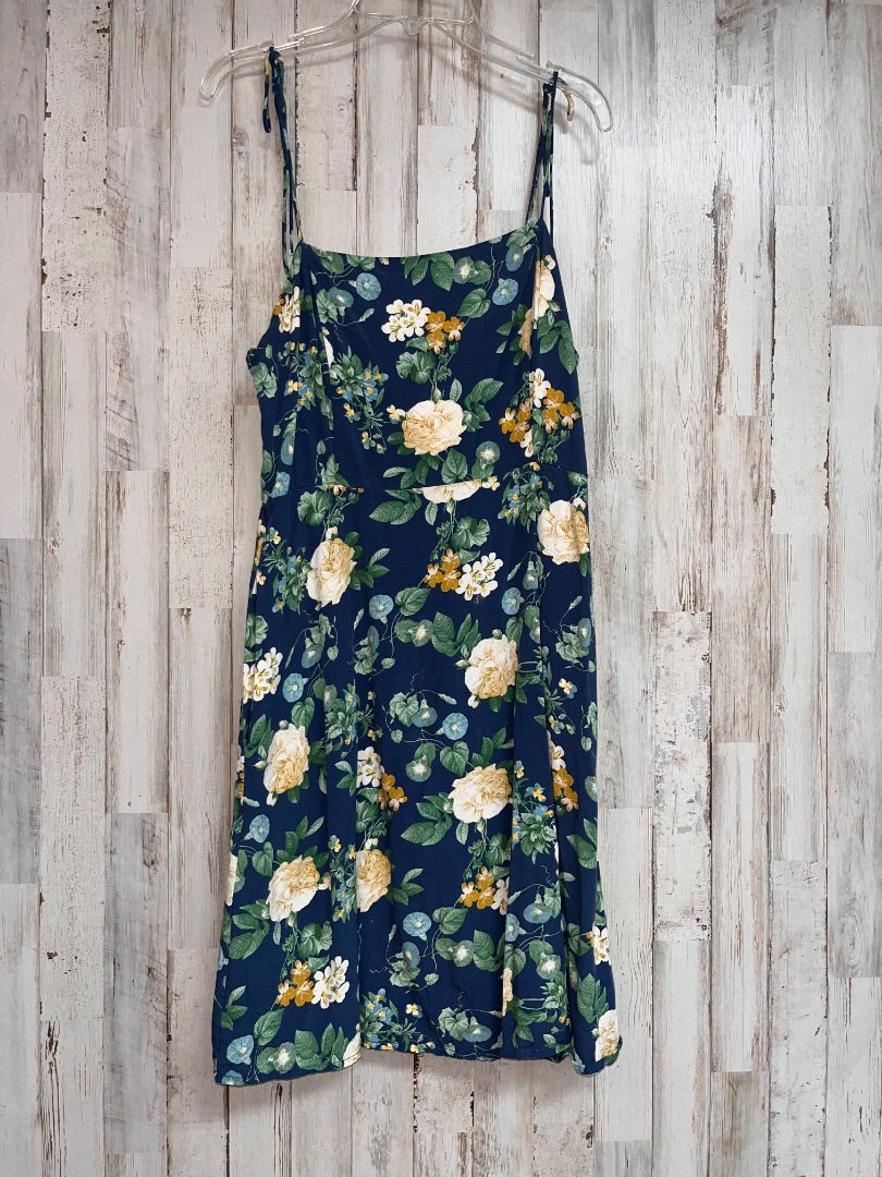 BLUE OLD NAVY FLORAL STRAP DRESS, LADIES M