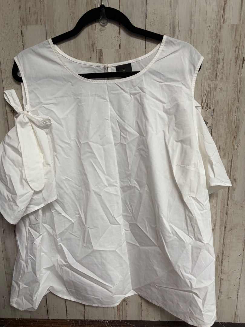 WHITE WORTHINGTON COULD SHOULDER TOP, LADIES 2X