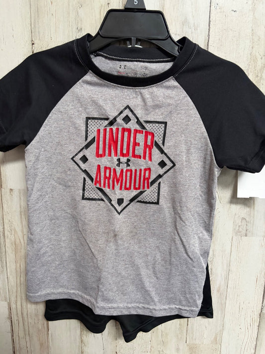 GREY/BLACK UNDER ARMOUR LOGO 2PC SET, BOYS 18M