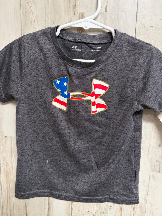 GREY UNDER ARMOUR LOGO TEE, BOYS 18M