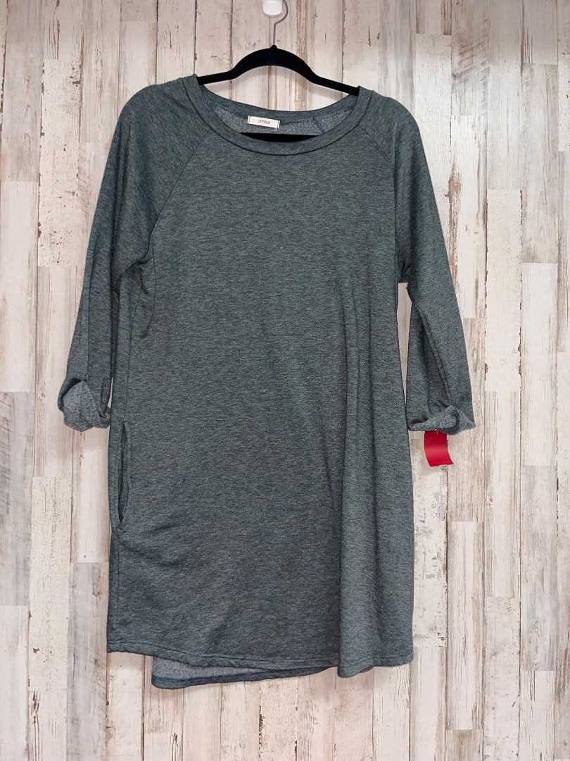 GREEN CHERISH SWEATSHIRT DRESS, LADIES L