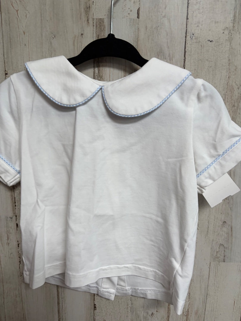 WHITE BUSY BEE SMOCKS COLLAR TOP, BOYS 18M