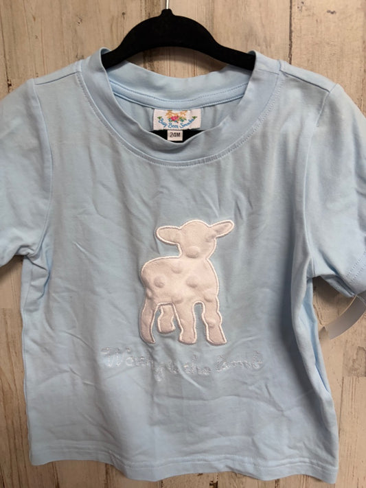 LT BLUE BUSY BEE SMOCKS LAMB TEE, BOYS 24M