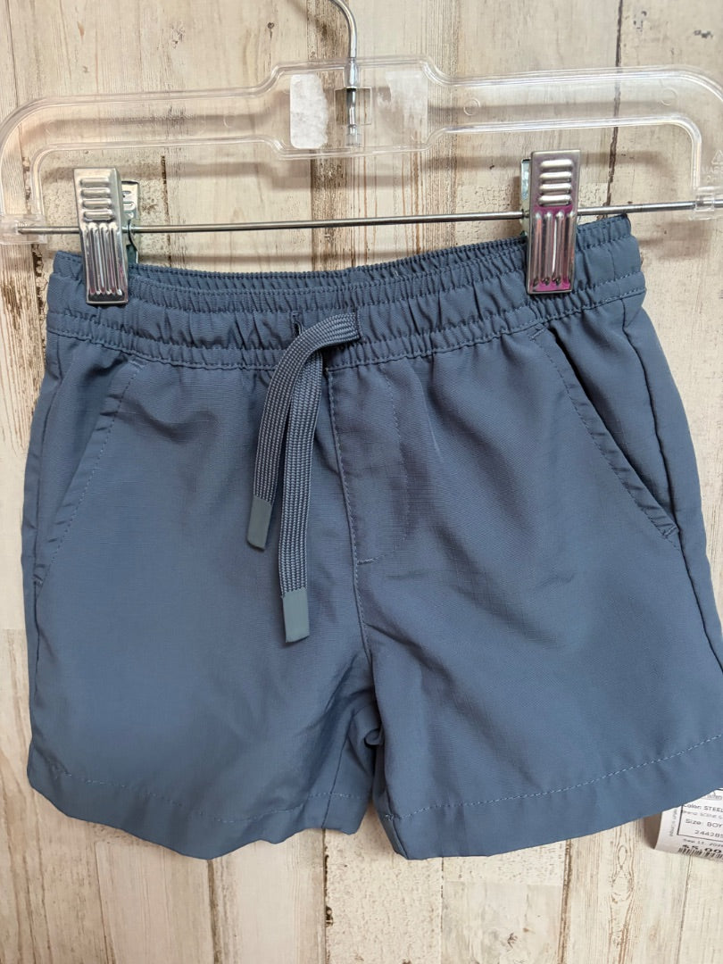 STEEL BLUE SCENE & HEARD DRAWSTRING SHORTS, BOY 2T