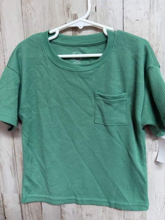 GREEN WONDER NATION WAFFLE KNIT POCKET TEE, BOY 4/5