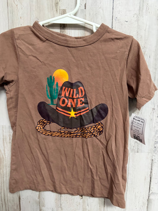 BROWN CHILDRENS PLACE WILD ONE TEE, BOY 4T