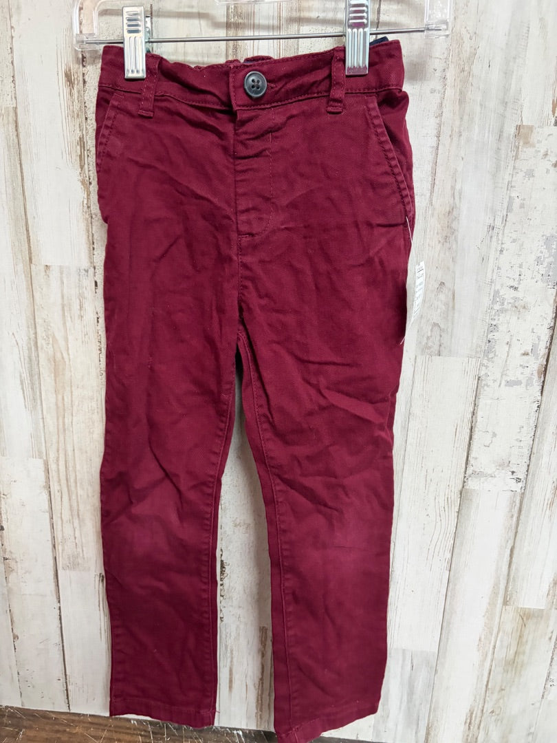 MAROON CHILDRENS PLACE BUTTON PANTS, BOY 5T