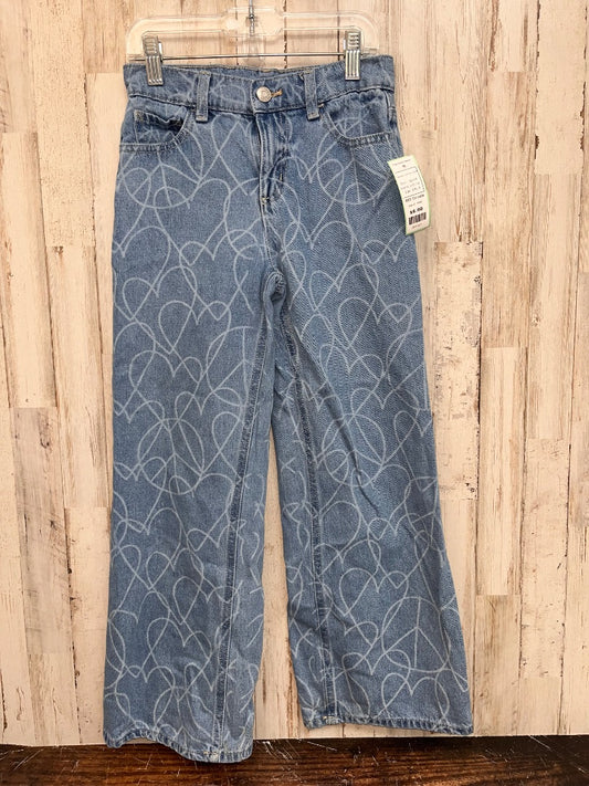 DENIM JUSTICE HEART/PEACE PRINT WIDE LEG JEANS, GIRL 8