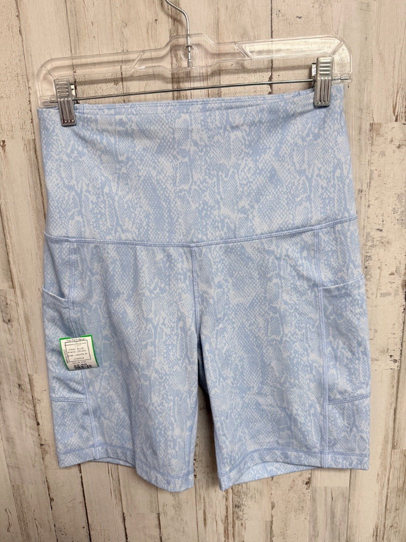 BLUE ZELOS SNAKESKIN BIKER SHORTS, LADIES M