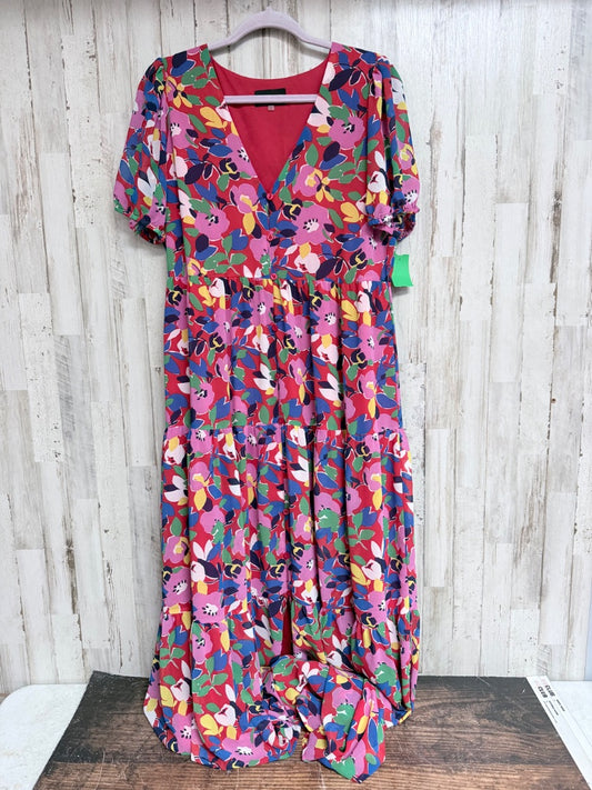RED SUGAR LIPS FLORAL MAXI DRESS, LADIES L