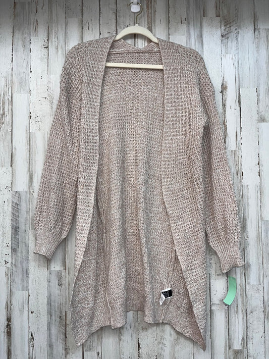 TAN SHEIN KNIT LONG SWEATER CARDIGAN, LADIES M