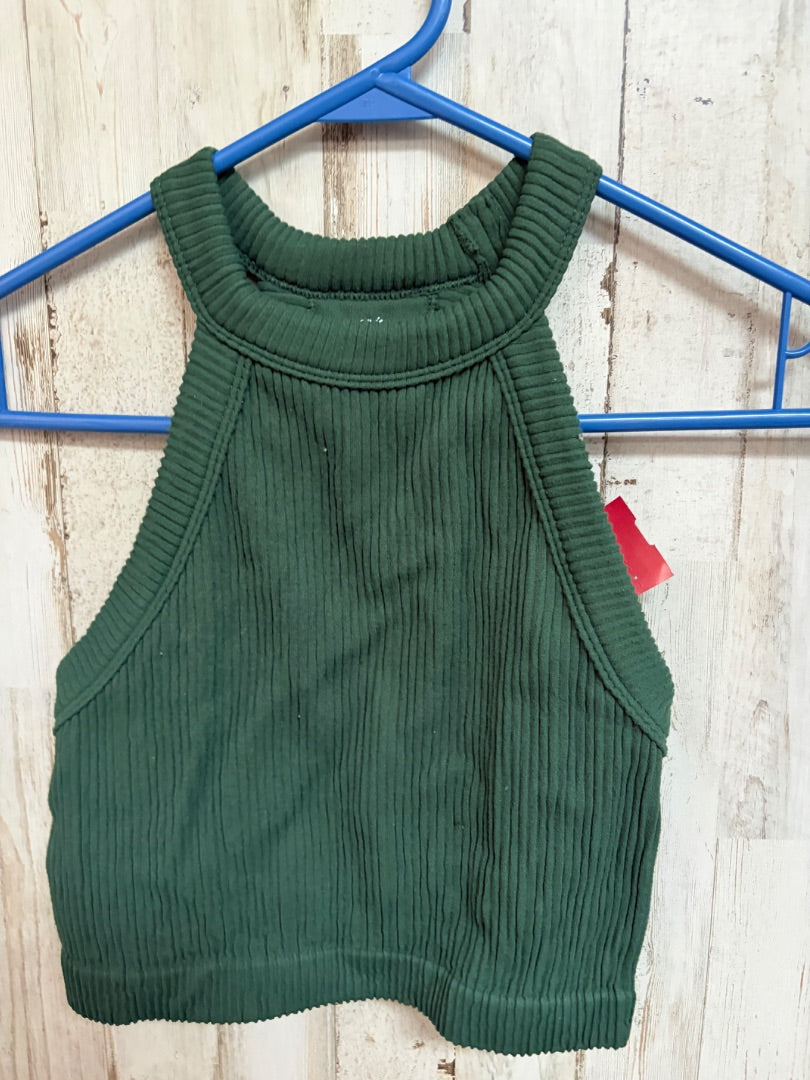 HUNTER GREEN AERIE RIBBED CROP TANK, LADIES XS