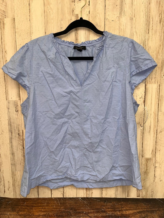 BLUSH BLUE JESSICA SIMPSON PUFF DOT BLOUSE, LADIES XL