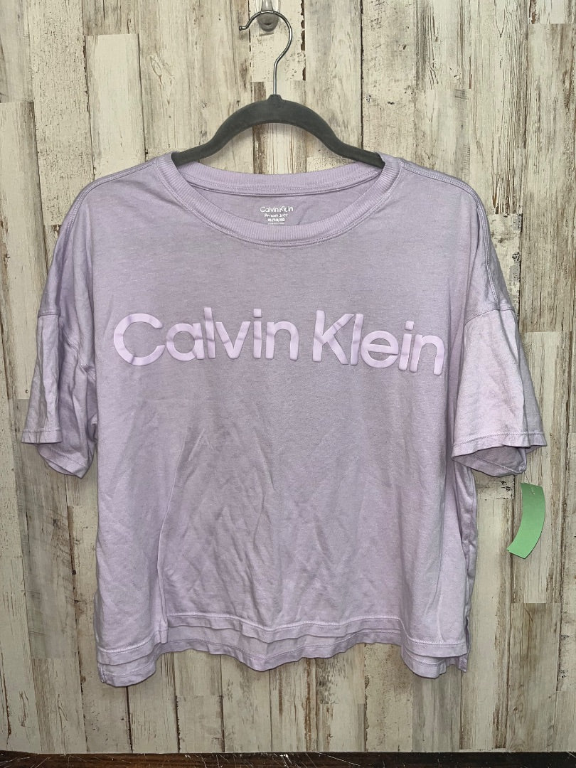 PURPLE CALVIN KLEIN LOGO CROP TEE, LADIES XL