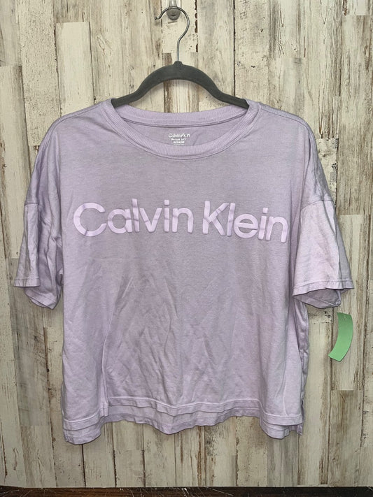 PURPLE CALVIN KLEIN LOGO CROP TEE, LADIES XL
