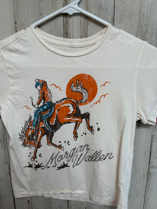 IVORY MORGAN WALLEN BRONCO CROP TEE, LADIES S