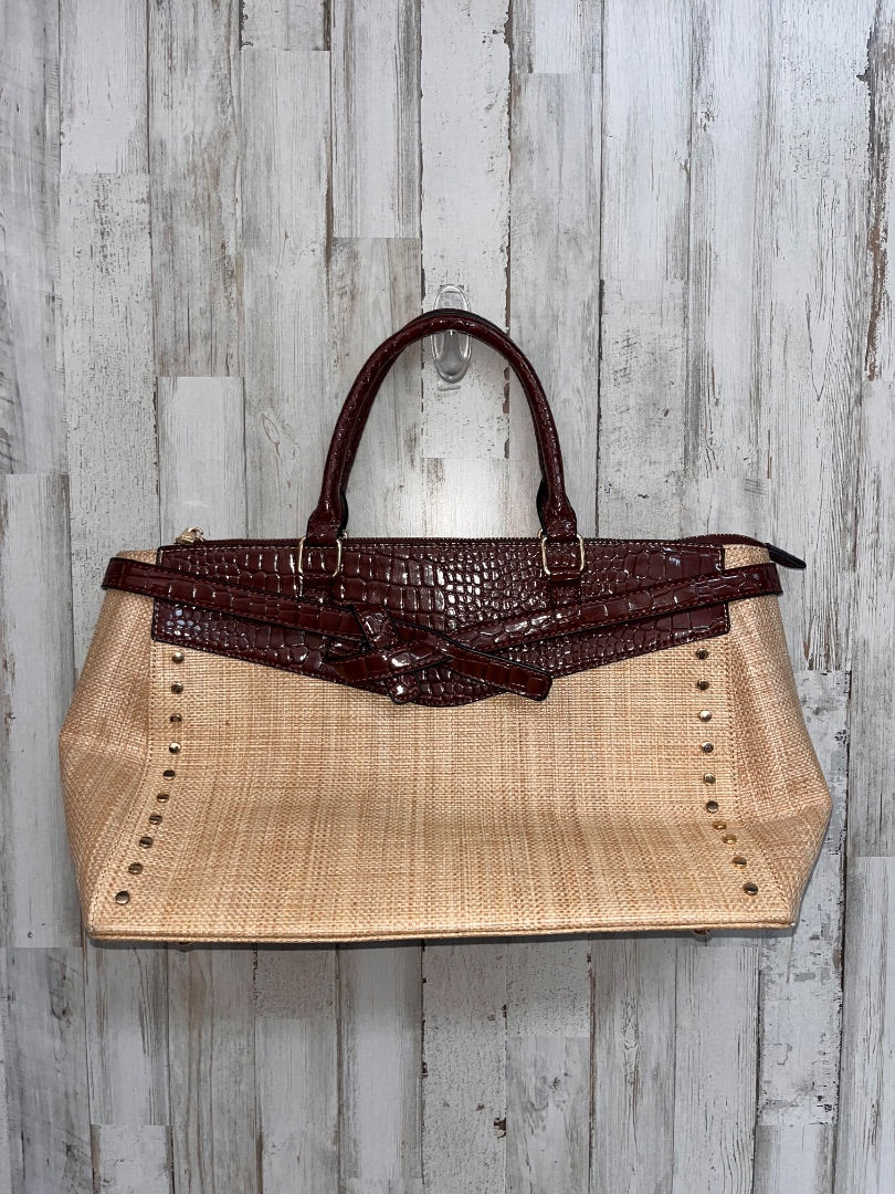 TAN/BROWN  STRAW SHOULDER PURSE
