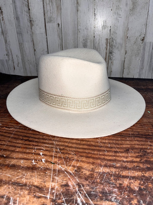 IVORY OLIVE & PIQUE NEW WOOL RANCHER HAT, ADJUSTABLE