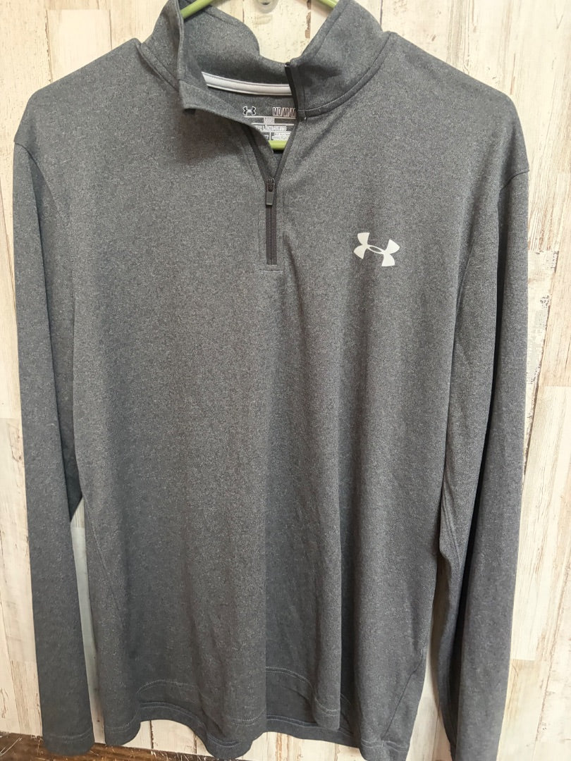 GREY UNDER ARMOUR DRY FIT HALF ZIP PULLOVER, LADIES M