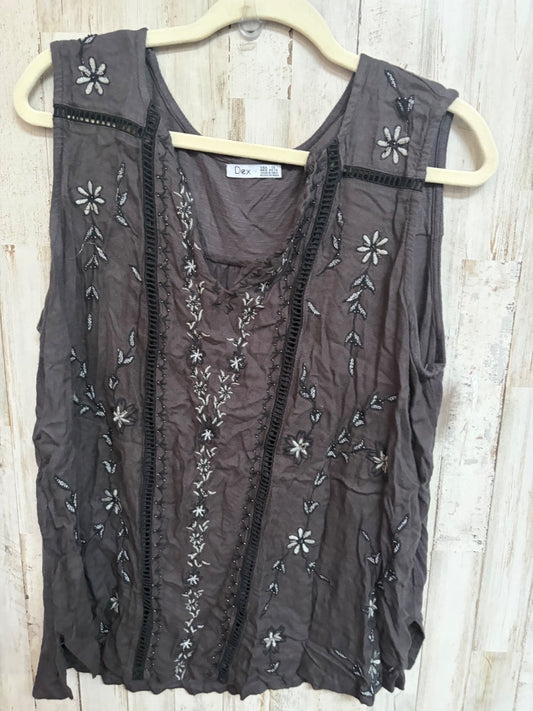 GREY DEX FLORAL EMBROIDERED TANK, LADIES XL
