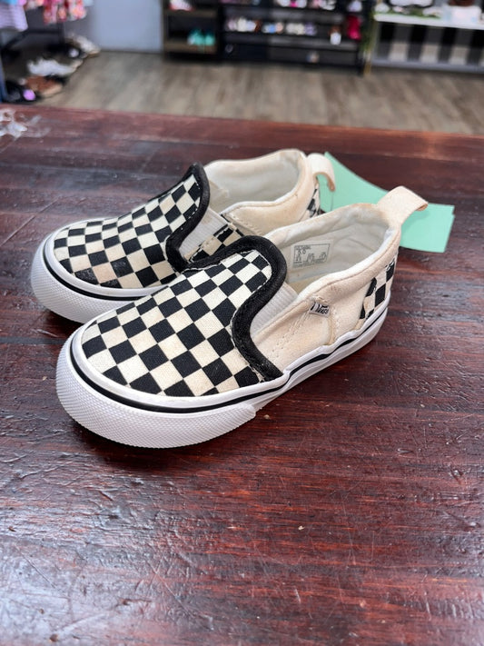 WHITE/BLACK VANS CHECKERED SNEAKERS, SHOES 5