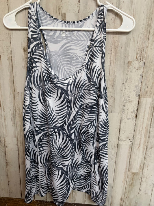WHITE XERSION PALM PRINT DRY FIT TANK, LADIES 2X