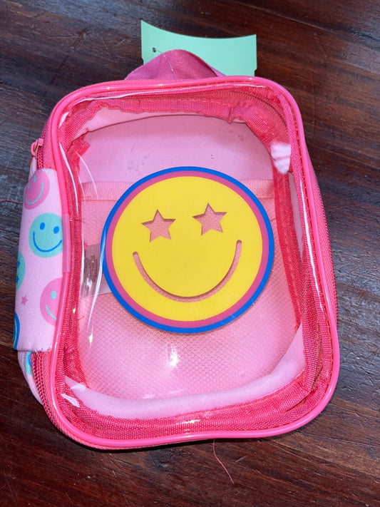 PINK  SMILEY PENCIL POUCH