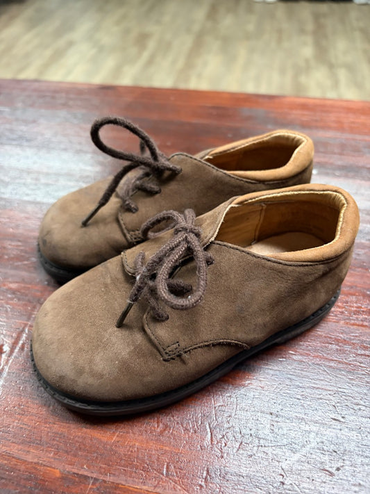 DARK BROWN JUMPING JACKS LEATHER LACE UP SHOES, SHOES 7.5