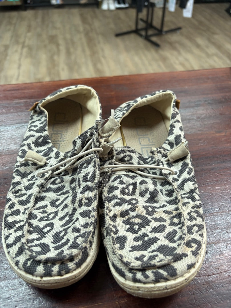 GREY HEY DUDE CHEETAH SLIP ONS, SHOES A7