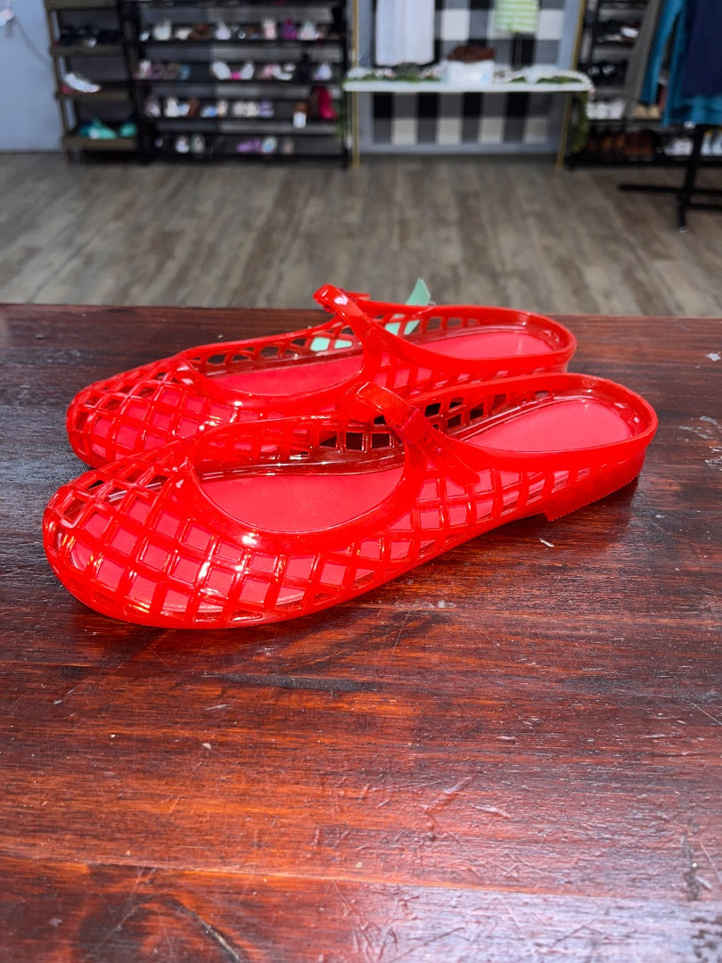 RED  JELLY SLIDES, SHOES A8