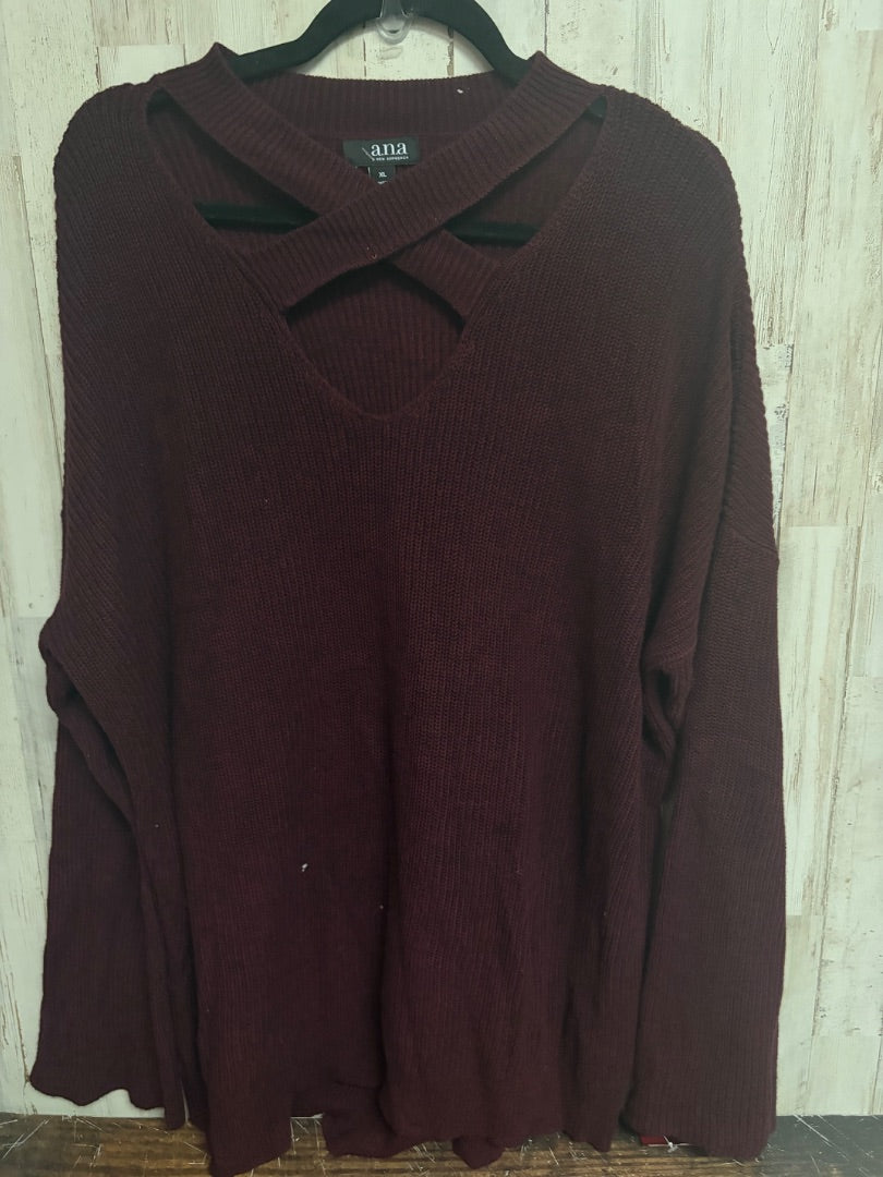 MAROON ANA KEYHOLE KNIT SWEATER, LADIES XL